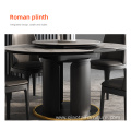 Modern Luxury Round Marble Slab Dining Table Set